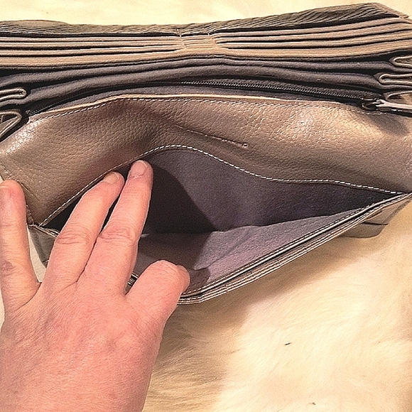 Black Leather Piton Embossed Wallet with Button Closure - Picture 8 of 8